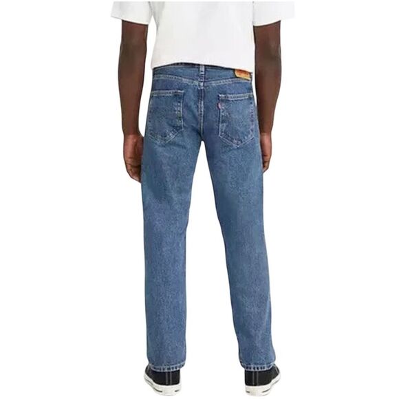 Levi's 505 Red Tab Medium Stone Wash Straight Leg Classic Denim Jeans 36x32 - Picture 2 of 14